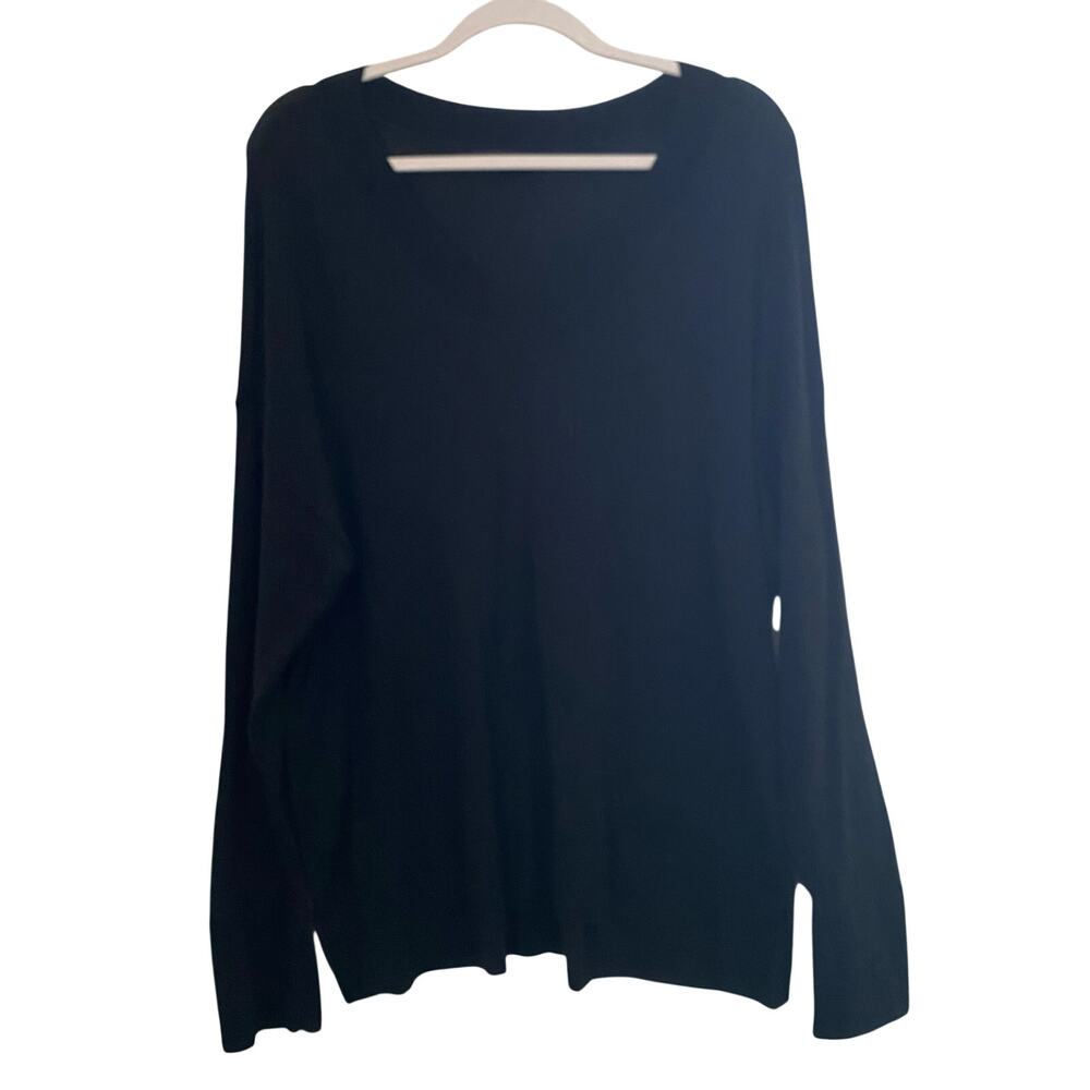 Banana Republic Merino Wool Black V-Neck Sweater Womens Size Large